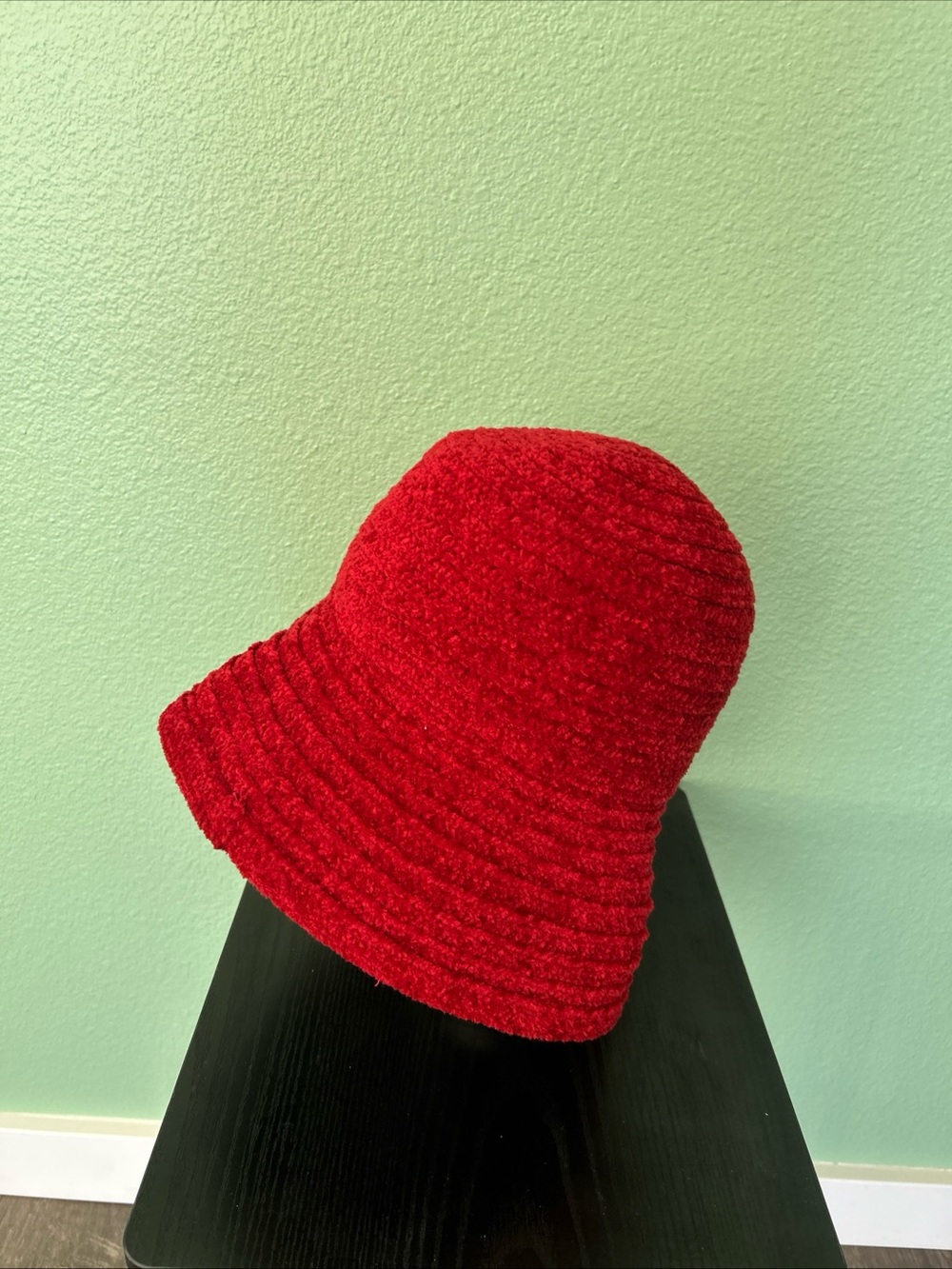 Chicos Red Knit Textured Bucket Hat - Women Accessories
